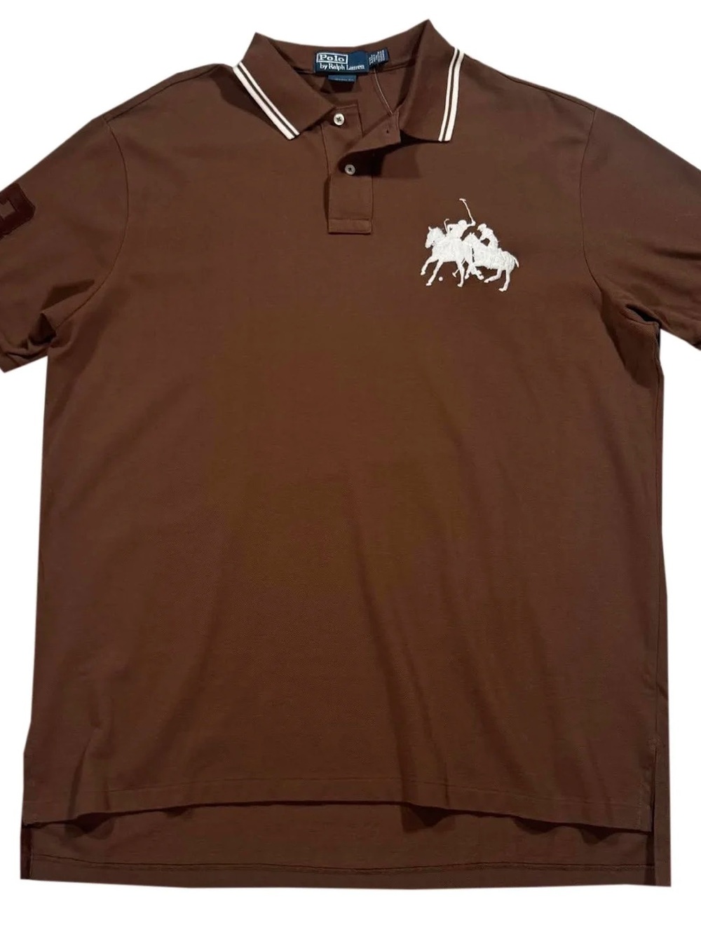 Polo Ralph Lauren Big Logo Equestrian Brown Rugby (Size XXL) NWT